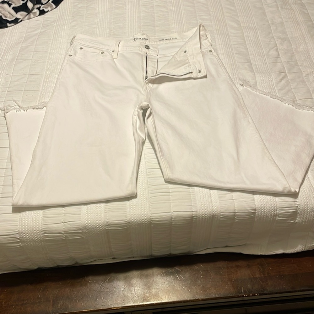 J. Crew Slim White Wide Leg Jeans   SIZE 32